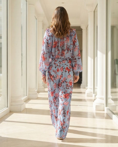 Chemise ECLAT-Pantalon CLARK Imp bleu