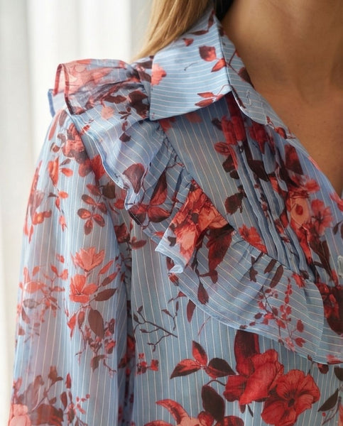 Chemise ECLAT-Pantalon CLARK Imp bleu