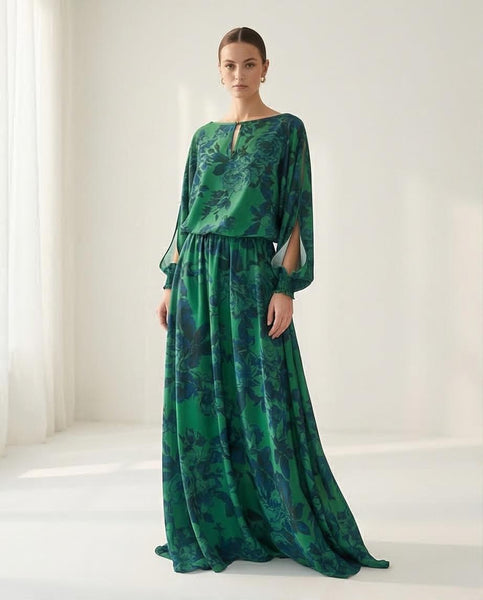 Haut TECHNO-Jupe CLARA Imp vert