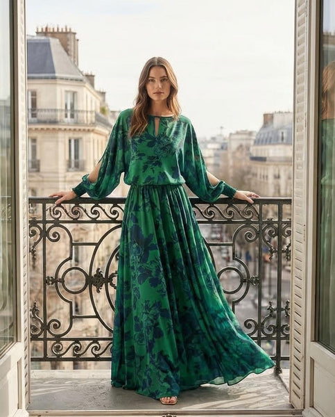 Haut TECHNO-Jupe CLARA Imp vert