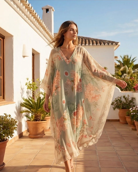 ROBE CASSY Imp vert d'eau