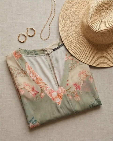 ROBE CASSY Imp vert d'eau