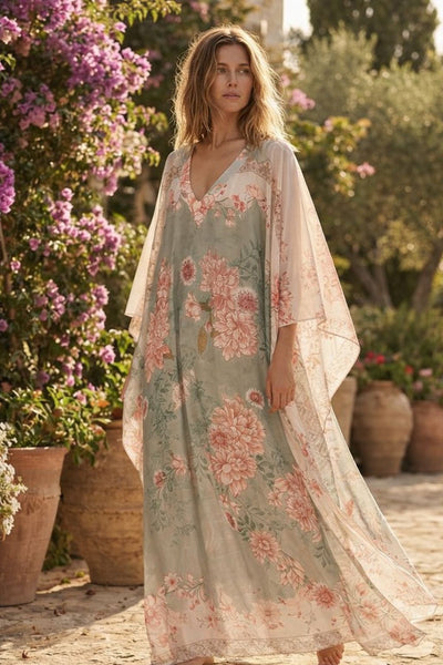 ROBE CASSY Imp vert d'eau
