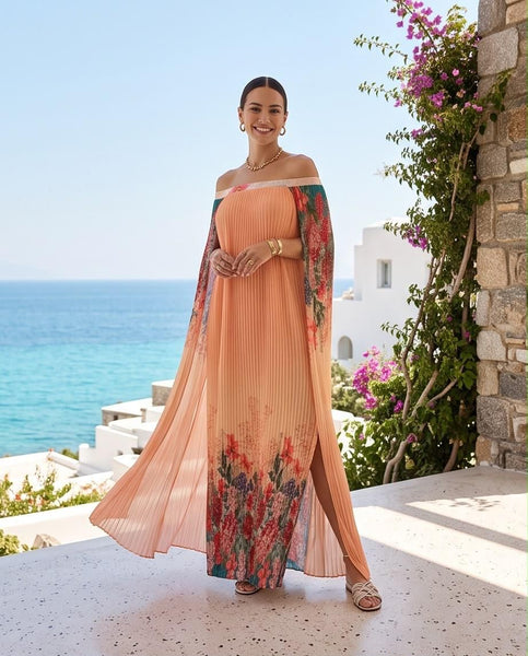 Robe CROISIERE IMP VERT/CORAIL