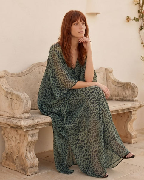 Robe CASSY Imp vert leopard
