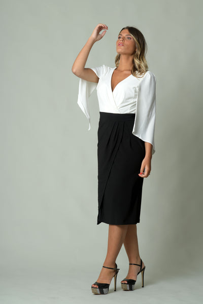 Robe ALEXA écru-noir