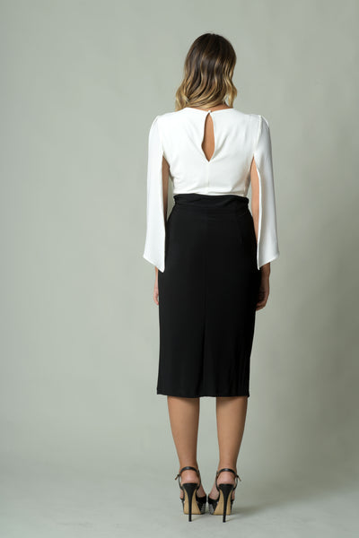 Robe ALEXA écru-noir