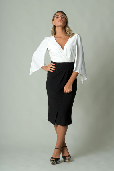 Robe ALEXA écru-noir