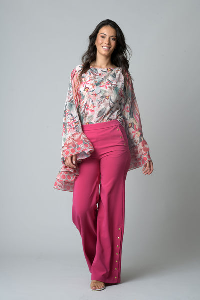Tunique LAURA imp 191 -Pantalon ELISE Fushia