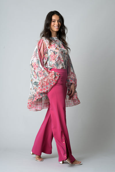 Tunique LAURA imp 191 -Pantalon ELISE Fushia
