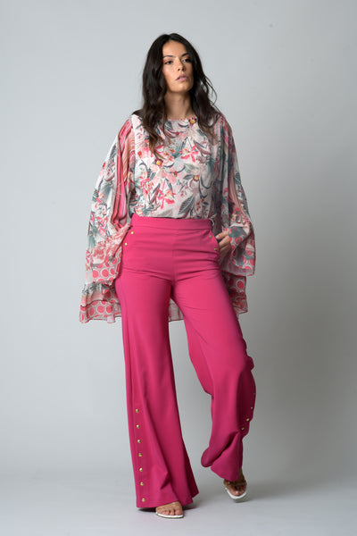 Tunique LAURA imp 191 -Pantalon ELISE Fushia